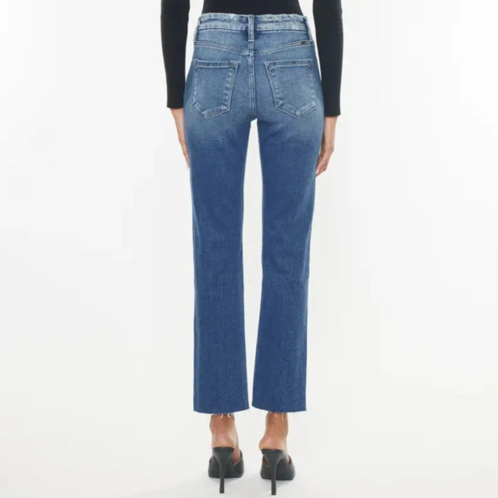 Kan Can High Rise Slim Straight Leg Jeans