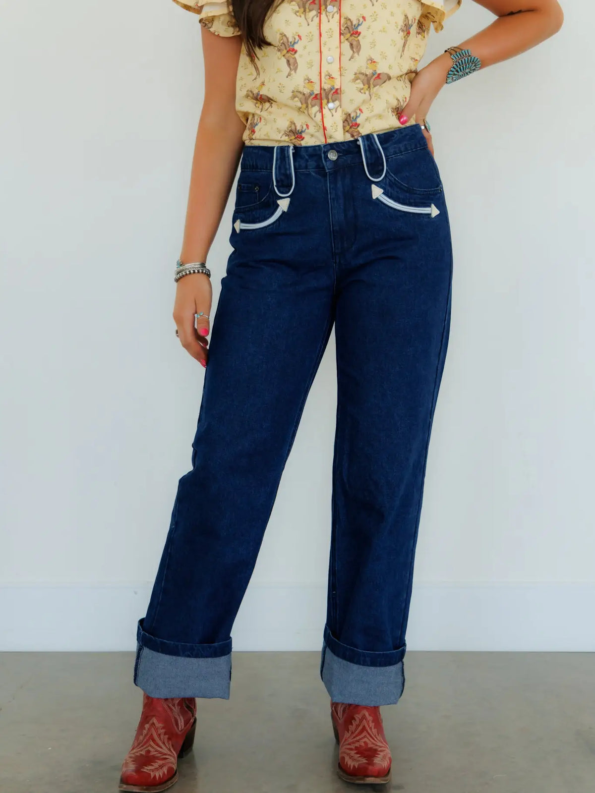 Denim Smiley Pants