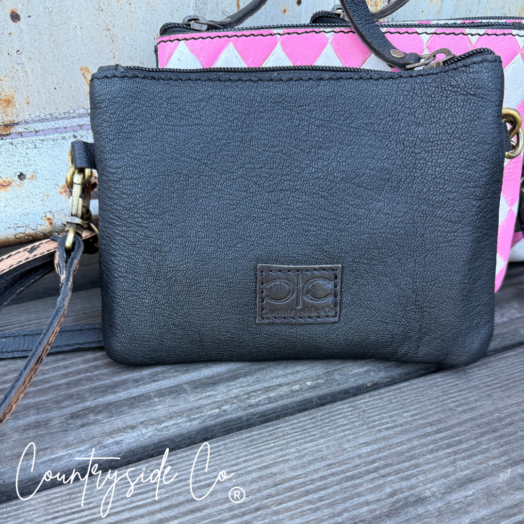 Cowgirl Kiss Checkered Leather Small Purse