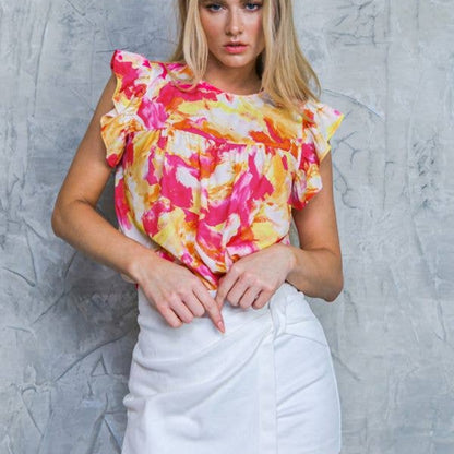 Mixed Print Blouse