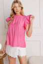 A solid woven top - IT13504 PINK