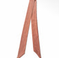 Burnt Orange Silk Twilly Scarf with White Stripes