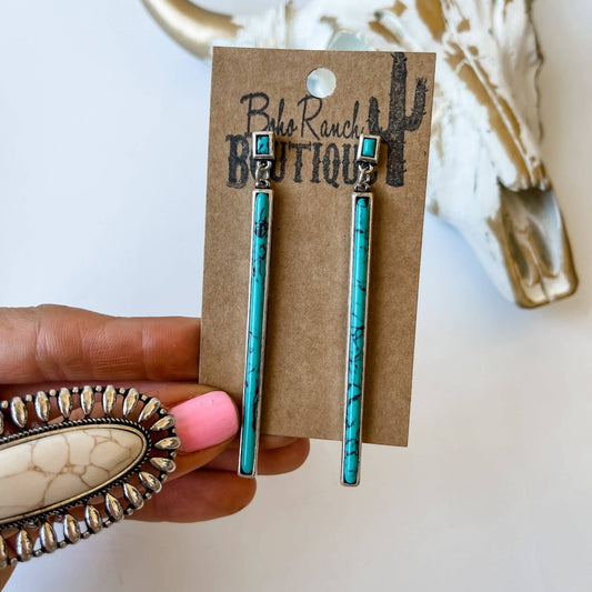 Western Bar Stone Earrings -  Earring Statement Earrings
