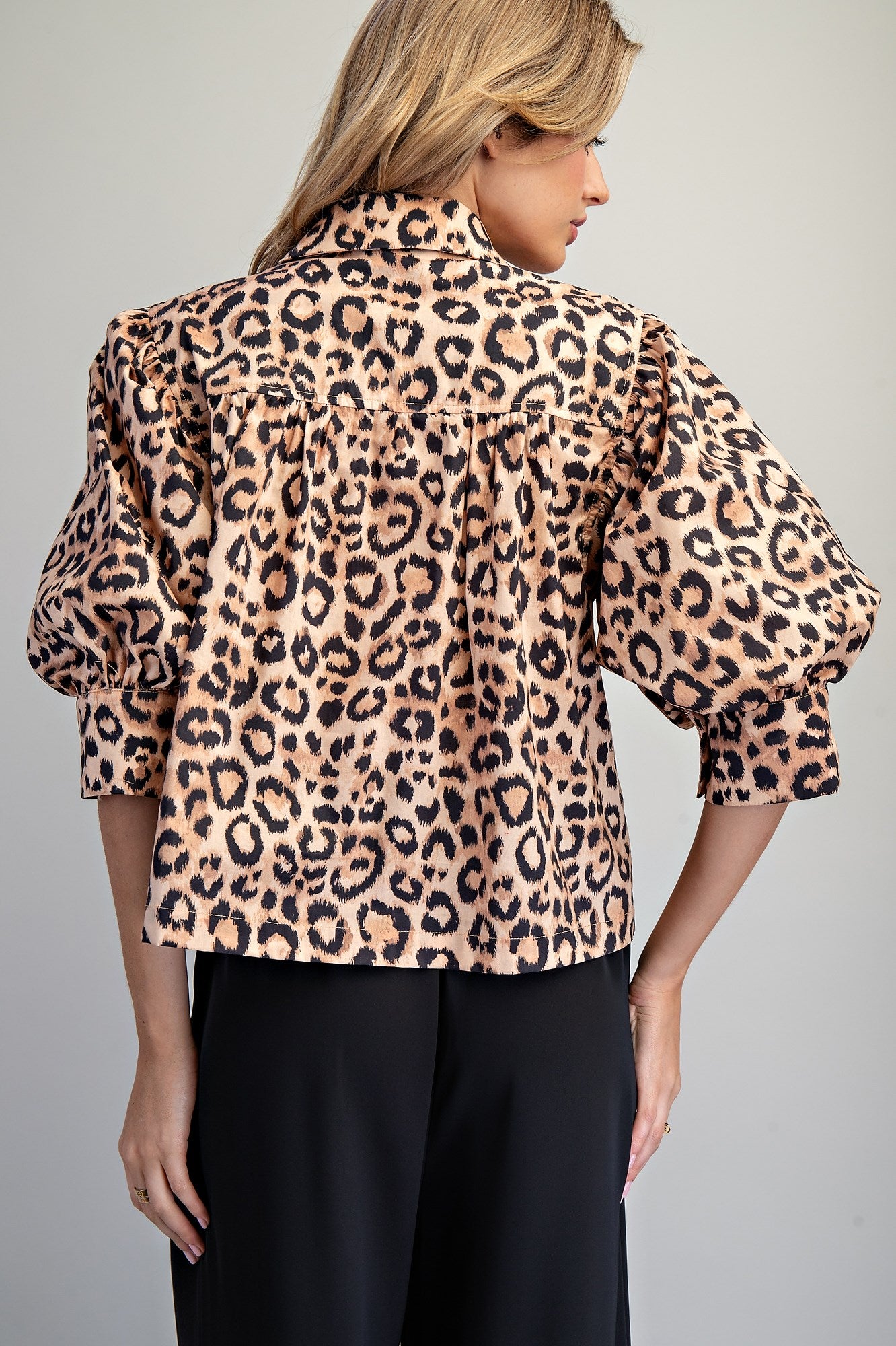 Leopard Button Down Blouse