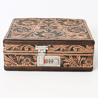 American Darling Western Hand Tooled Leather Jewelry Case