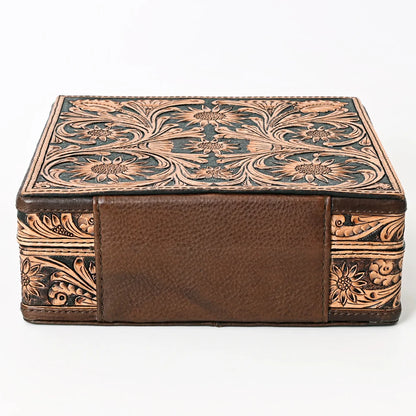 American Darling Western Hand Tooled Leather Jewelry Case