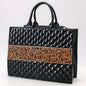 American Darling Quilted Hand Tooled Genuine Leather Tote Bag