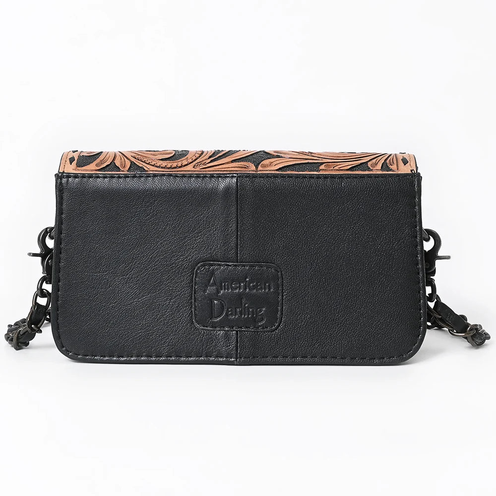 American Darling Hand-Tooled Floral Small Cross body Bag - Quilted Western Leather Purse