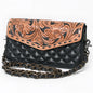 American Darling Hand-Tooled Floral Small Cross body Bag - Quilted Western Leather Purse