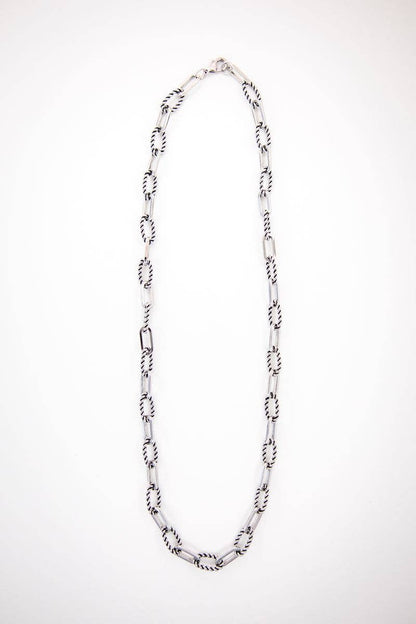 18K White Gold Plated Rope Link Chains- Various Lengths