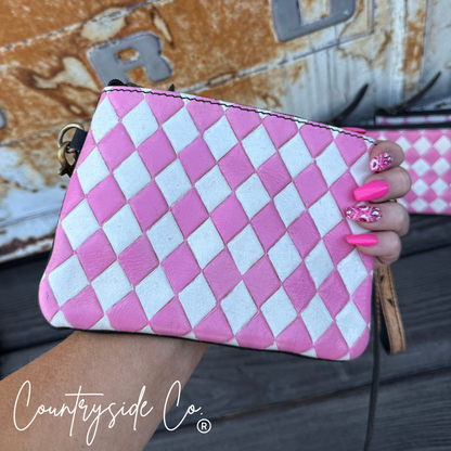 Cowgirl Kiss Checkered Leather Small Purse