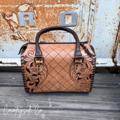 Saddlebrook Tooled Leather Speedy Bag