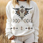 COW SKULL AZTEC MINERAL GRAPHIC SWEATWHIRTS