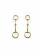 18K Gold Plated Equestrian Bit Drop Post Earrings