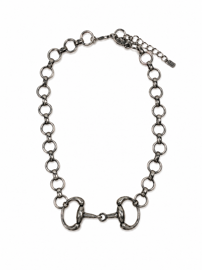 18" 18K Gold Plated Chunky Equestrian Bit Chain Necklace