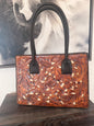 Saddle Tan & Ivory Inlay Tooled Leather Juan Antonio Handbag