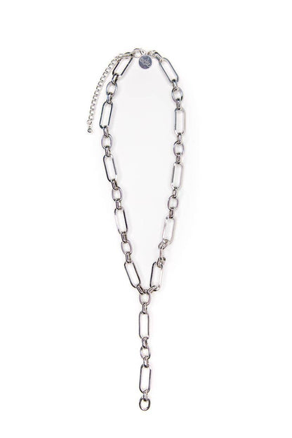 17" Silver Chunky Chain Y Necklace