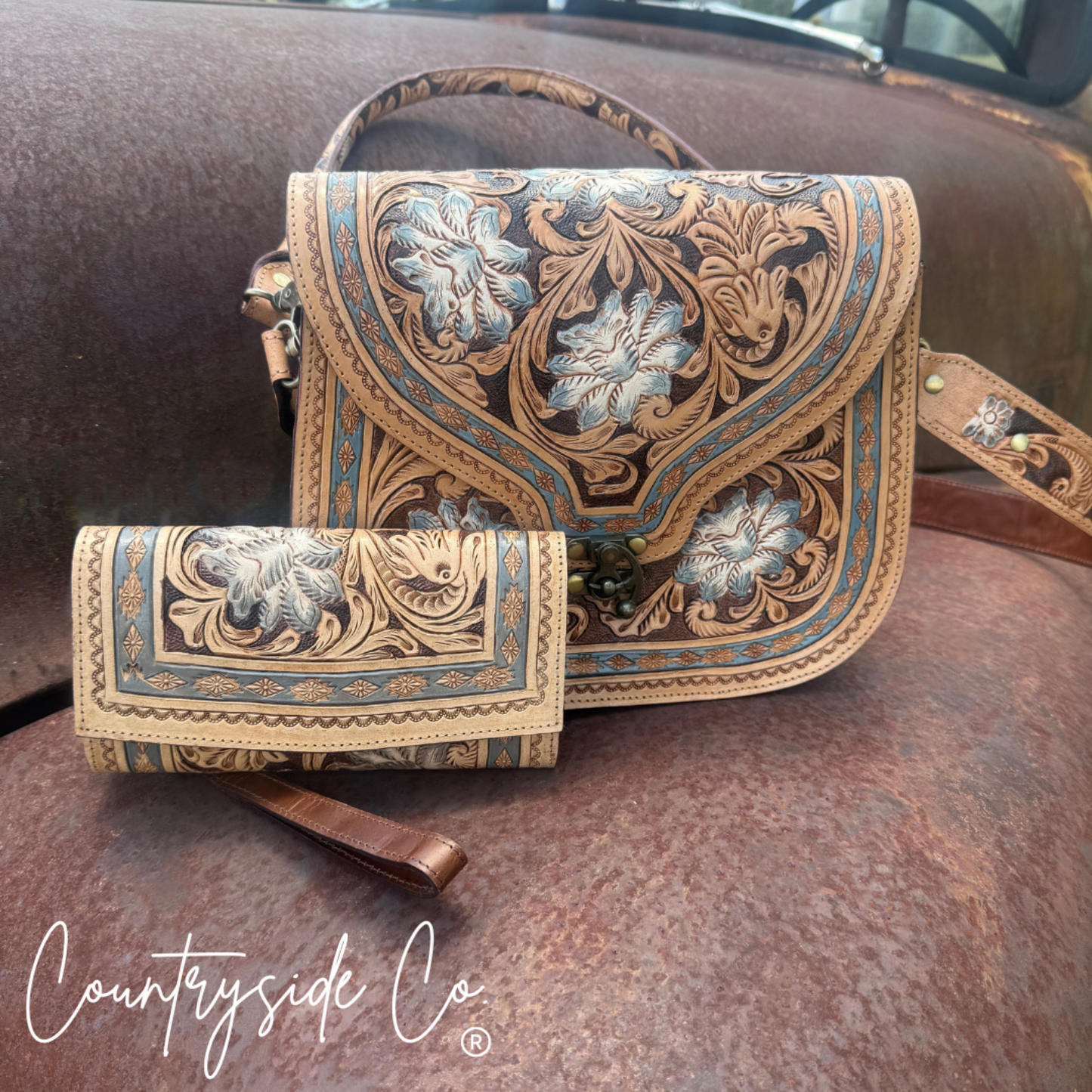 Stella Tooled Leather Purse and Wallet Bundle