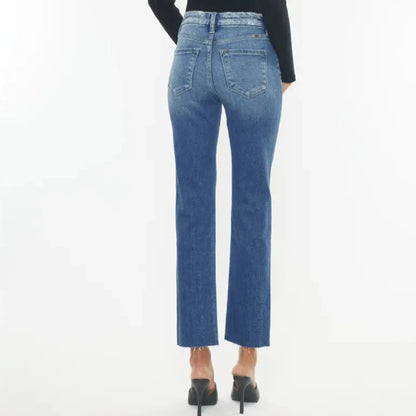 Kan Can High Rise Slim Straight Leg Jeans
