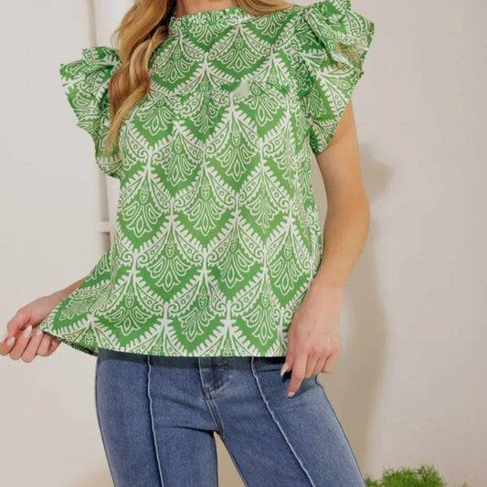 A Printed Woven Top