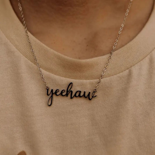 Yee Haw Script Necklace