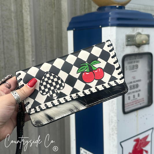Two Step Cowhide Wallet Wristlet