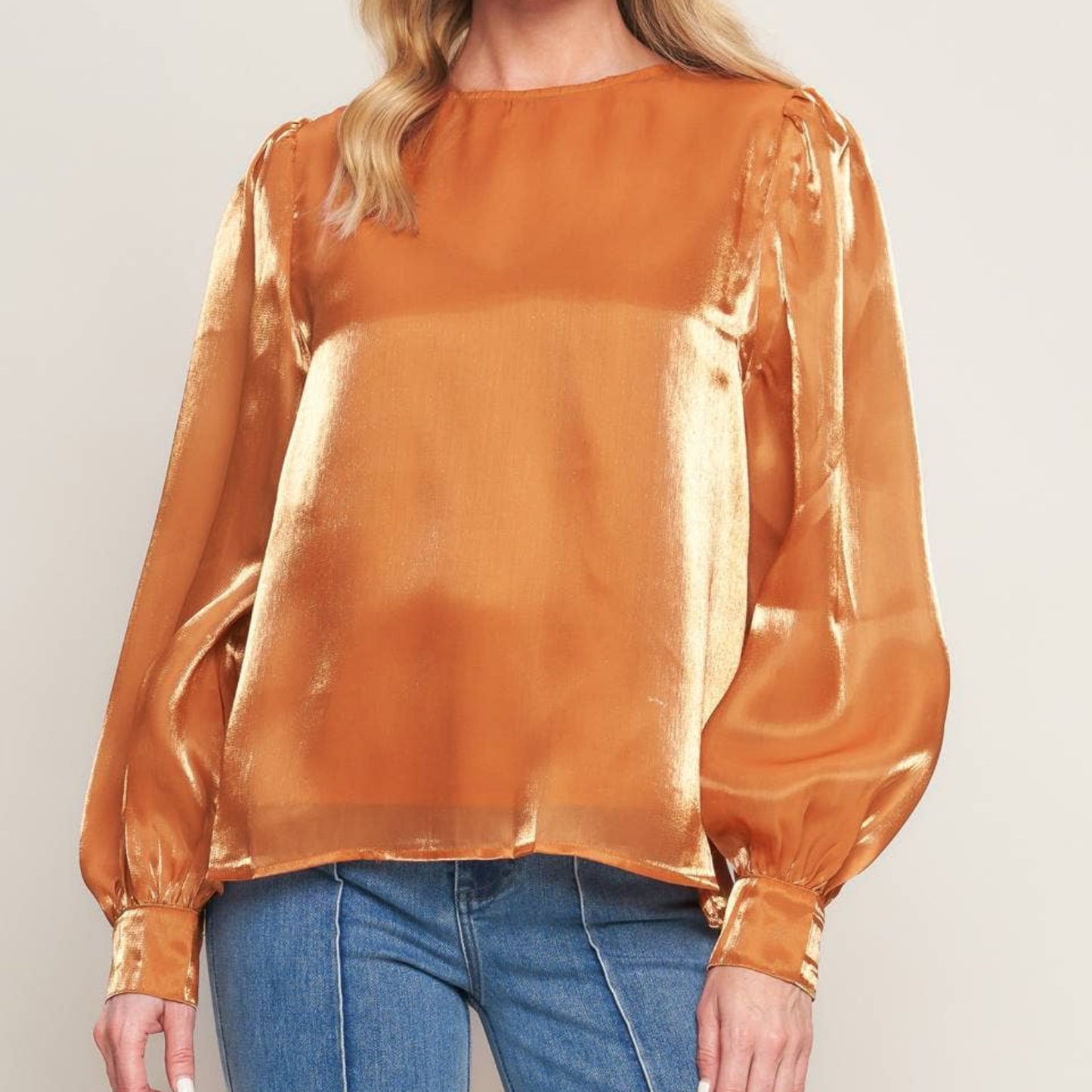 Shinny long sleeve blouse