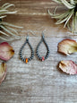 Teardrop Earrings – Sterling Silver with Spiny Oyster Center