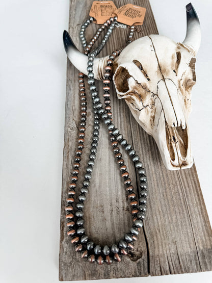 Navajo Style Pearl Long 26” Necklace