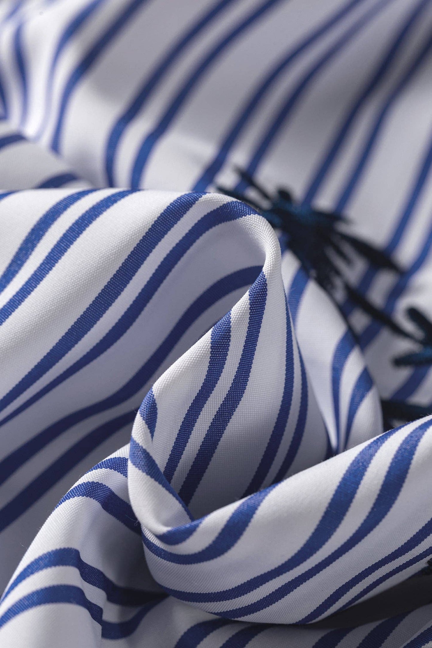 PRETTY BASH Stripe Embroidered Button Long Sleeve Shirt
