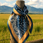 35X35"  Blue Two-Toned Paisley Wild Rag/Scarf WR3300