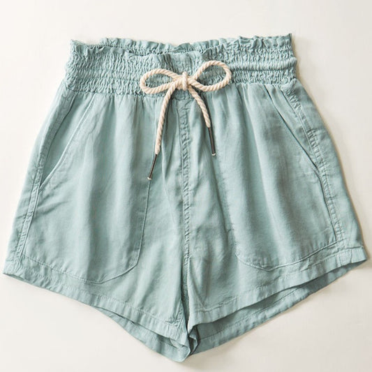 Rope Drawstring Tencel Summer Shorts