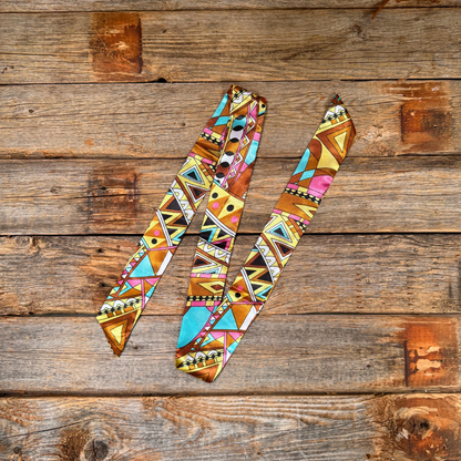 Brown and Yellow Western Skinny Mini Wild Rag Scarf / Cowgirl Necktie #TW328
