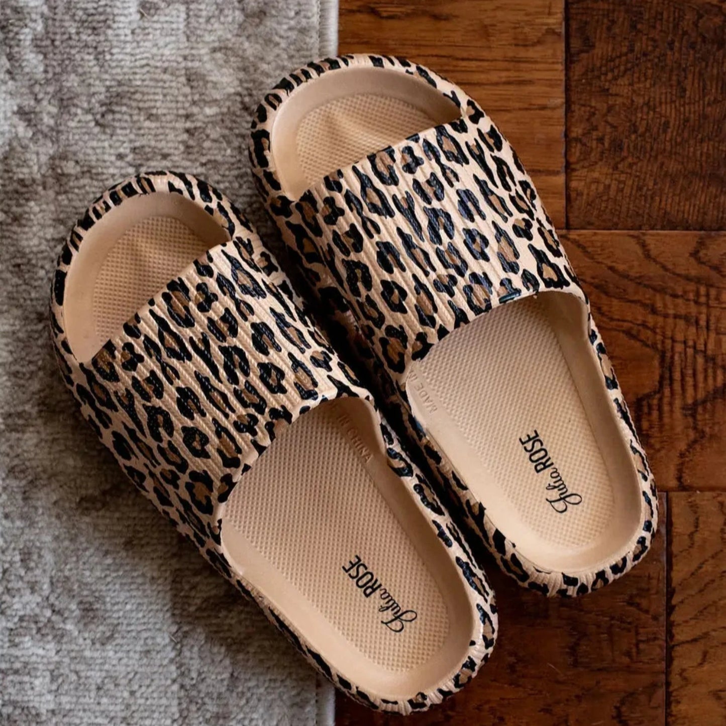 Brown Leopard Insanely Comfy Beach Slides