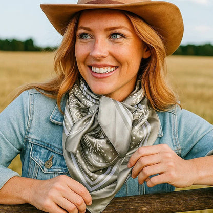 35X35"  Sage Floral Paisley Wild Rag/Scarf WR3380