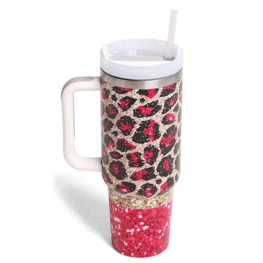 Glitter Leopard 40oz Tumbler