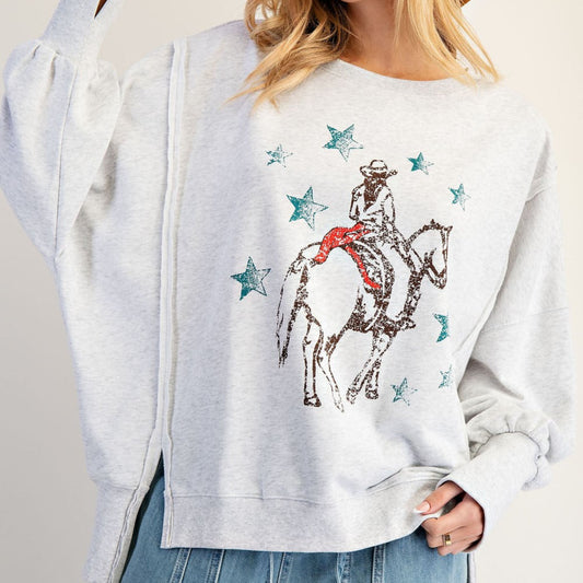 Horse and Rider Graphic Sweatshirt