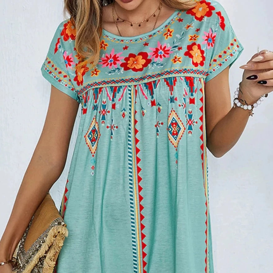 Multicolor Floral Boho Print Dress