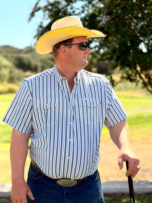 THE JACK SHORT SLEEVE PEARL SNAP SHIRT IN BLACK