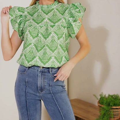 A Printed Woven Top