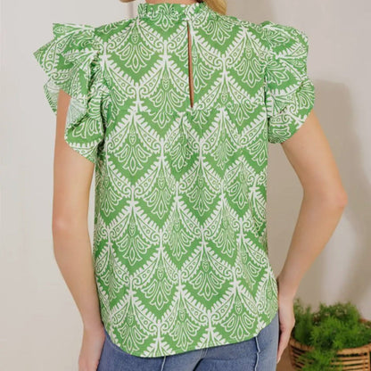 A Printed Woven Top