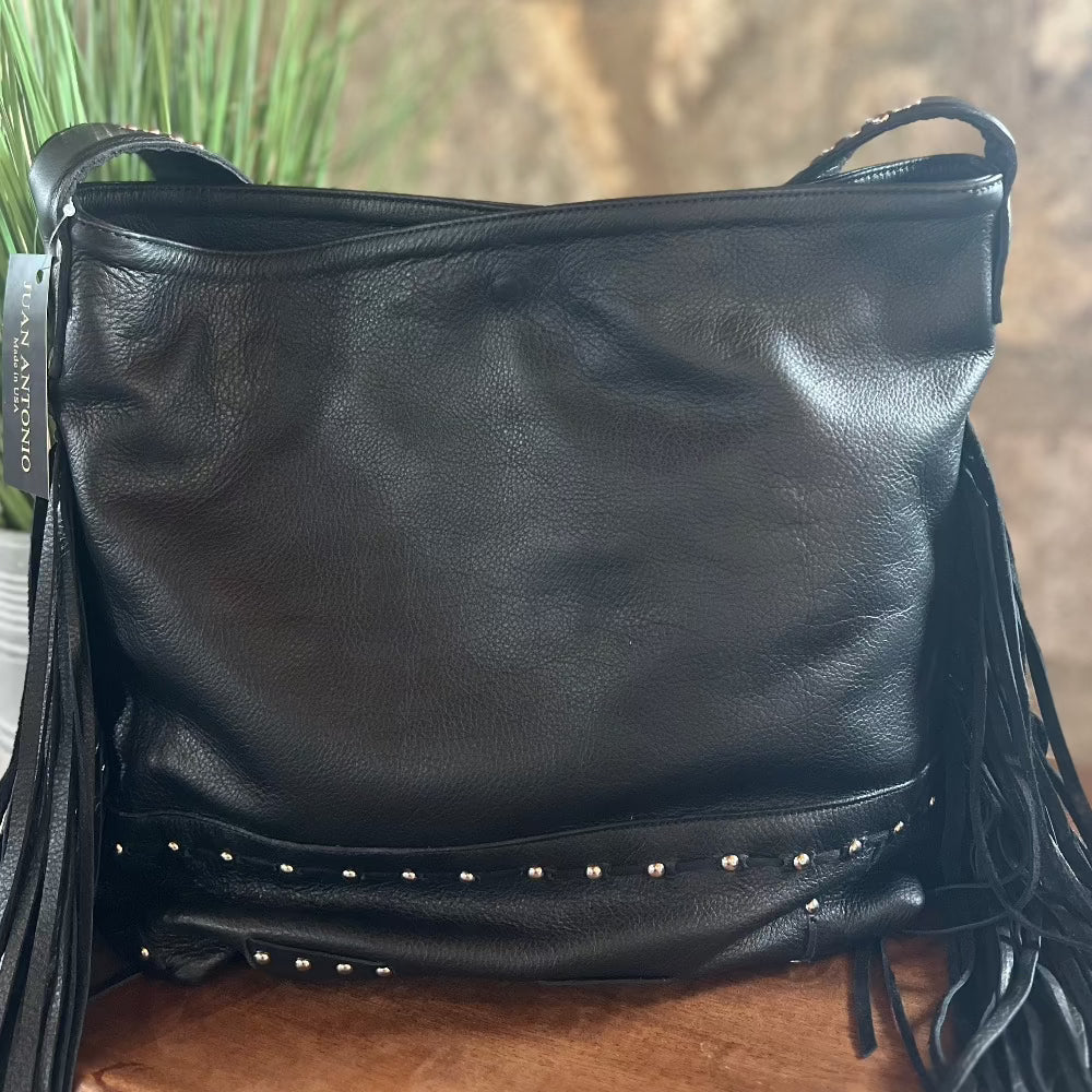 Juan Antonio Black Italian Leather Handbag