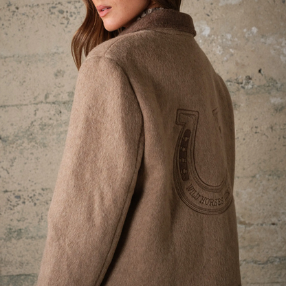 Two Tone Wool Jacket with Embroidery 25097J