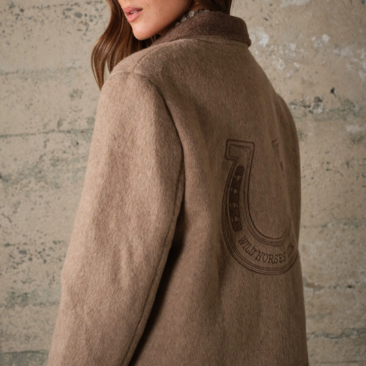 Two Tone Wool Jacket with Embroidery 25097J
