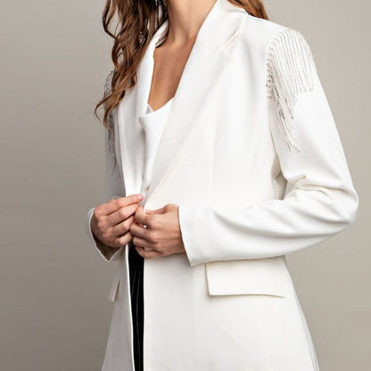Jeweled Fringe Shoulder Jacket