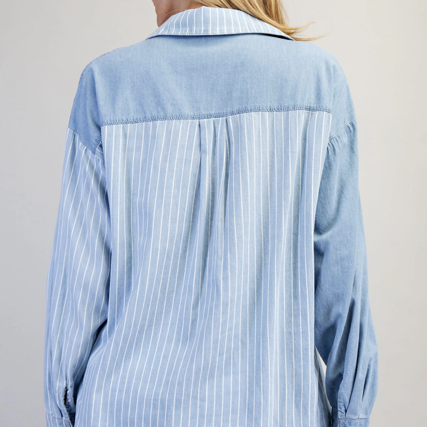 Contrast Striped Button Down Shirt