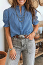 LDC Striped Round Neck Short Sleeve Top