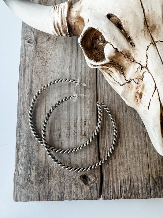 2.75” Navajo Pearl Hoops Earrings