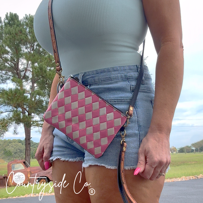 Cowgirl Kiss Checkered Leather Small Purse