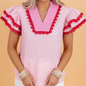 Flower Eyelet Embroidered Lace Blouse